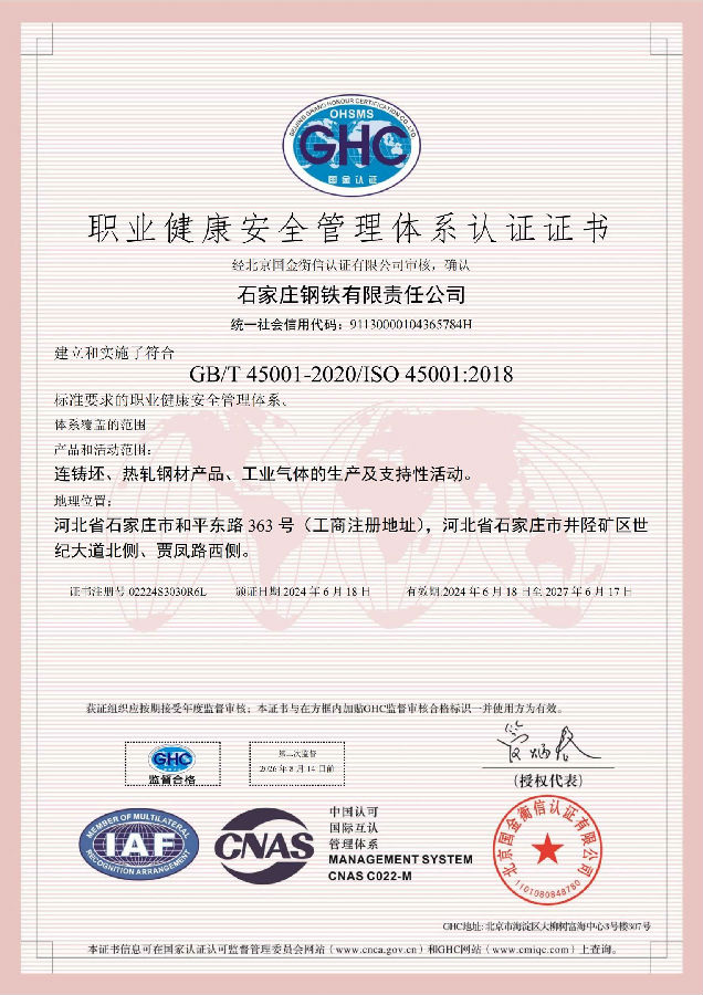 occupational health and safety management system certification certificate1