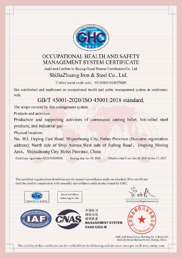 occupational health and safety management system certification certificate2